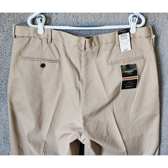 NEW Haggar Work To Weekend Classic Fit No Iron Khaki Dress Pants Size 40 x 34 - Picture 16 of 16